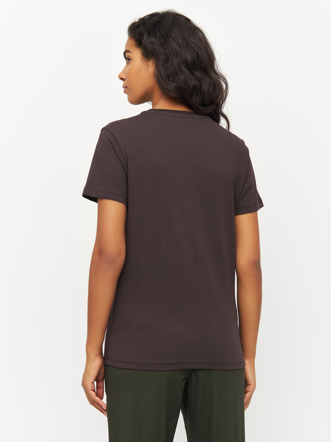 Ekologisk Dam T-shirt  Basic Chocolate Plum - KNOWLEDGE COTTON APPAREL