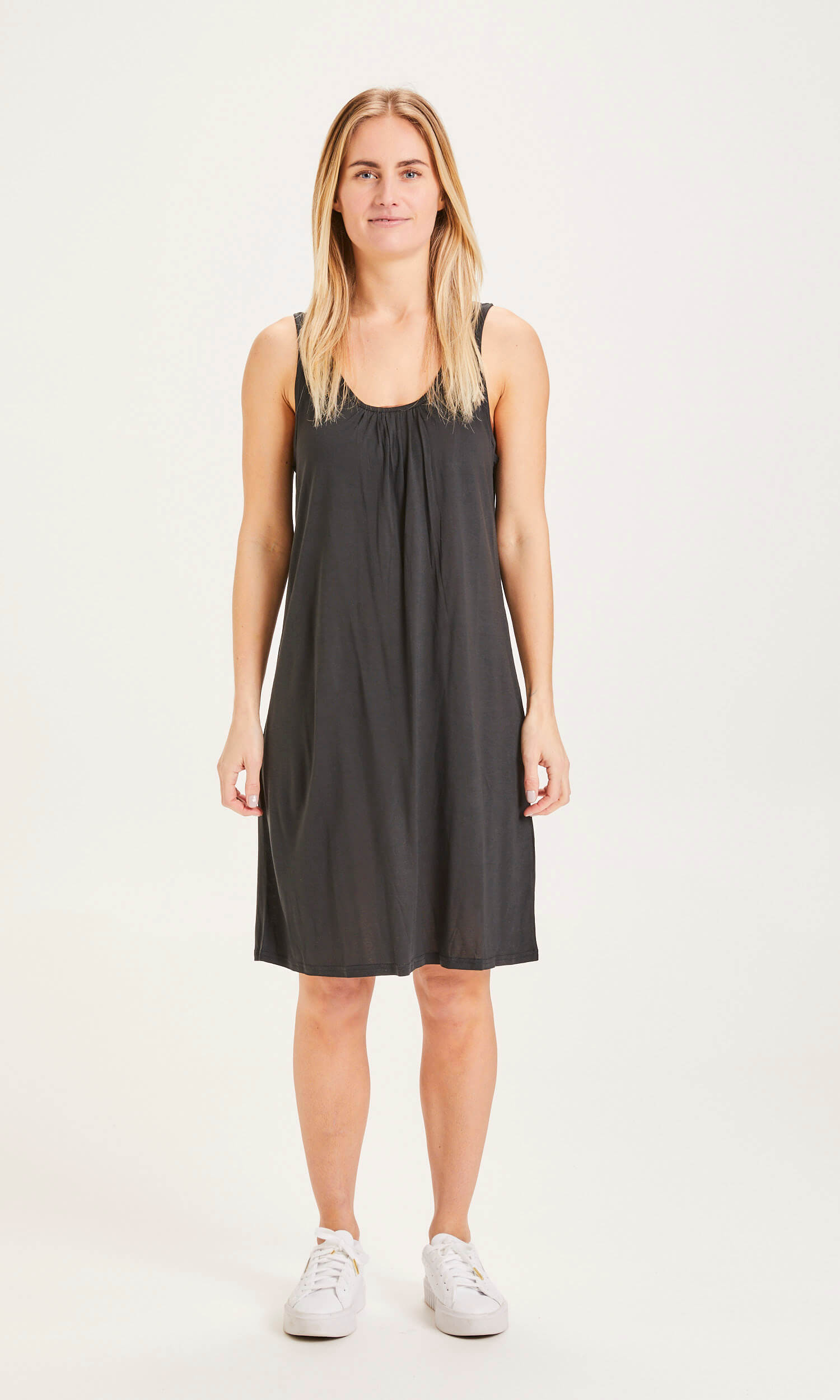 Heather Tencel Dress Jet Black - KNOWLEDGE COTTON APPAREL