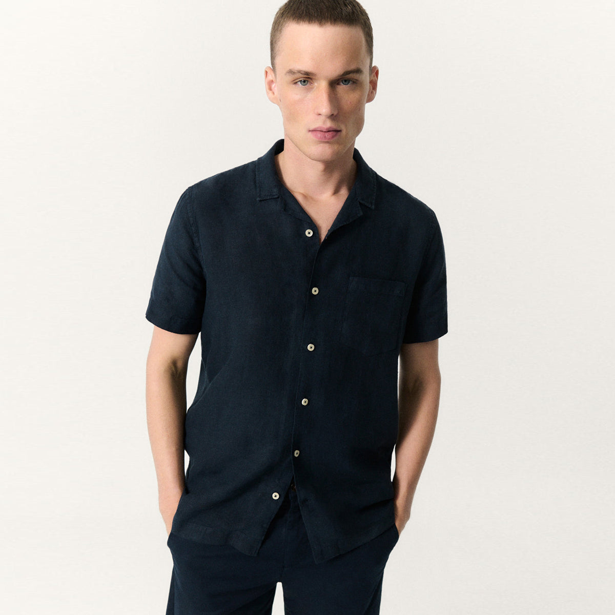 Sutar Linen SS Shirt Midnight Navy - ECOALF