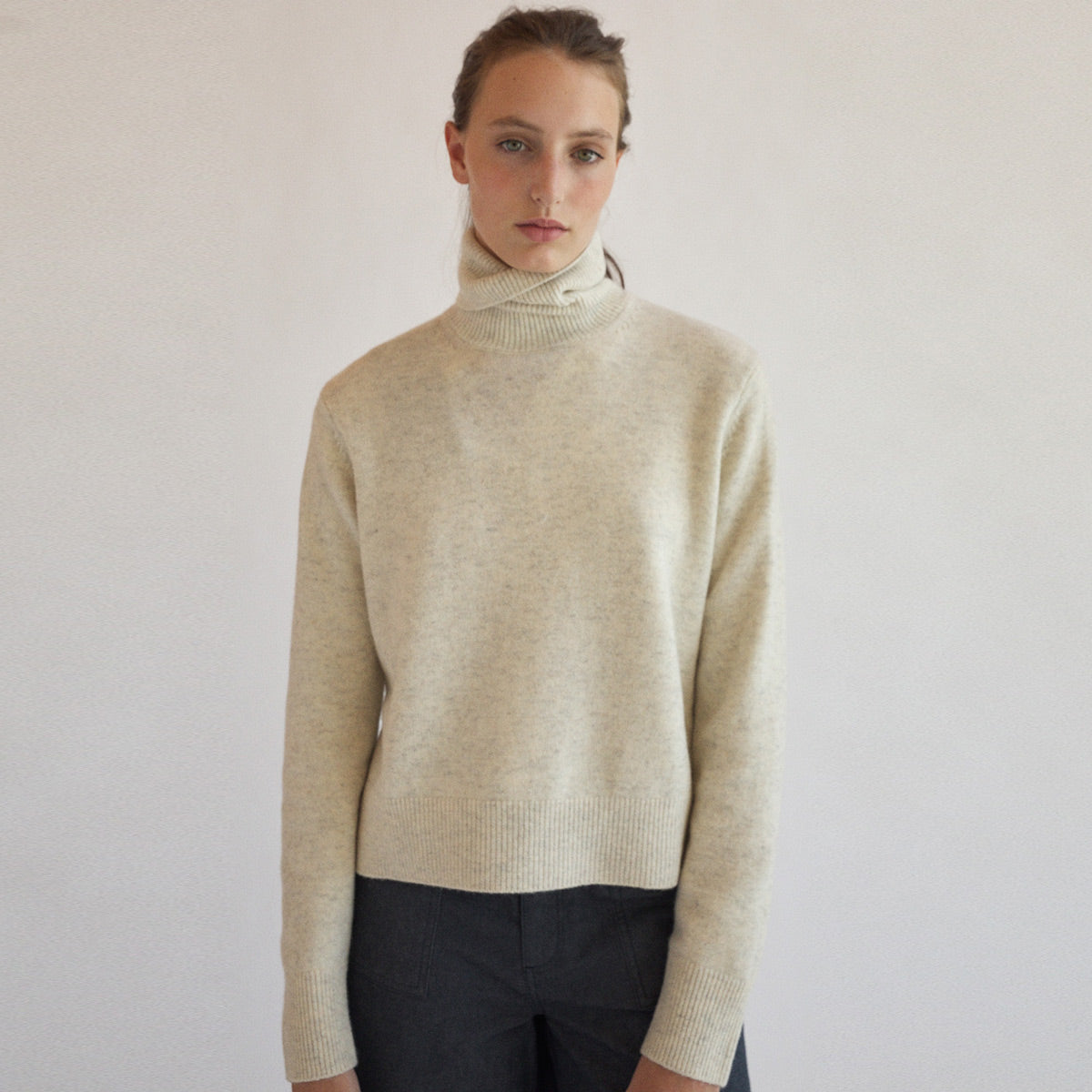 Pino Knit Wool Turtleneck Off-White - ECOALF