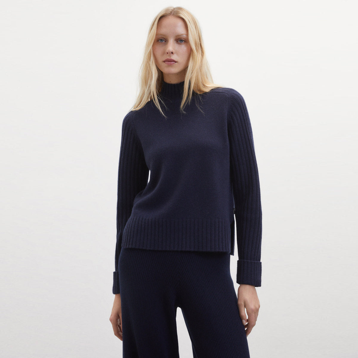 Eucalipto Wool Knit Turtleneck Navy - ECOALF