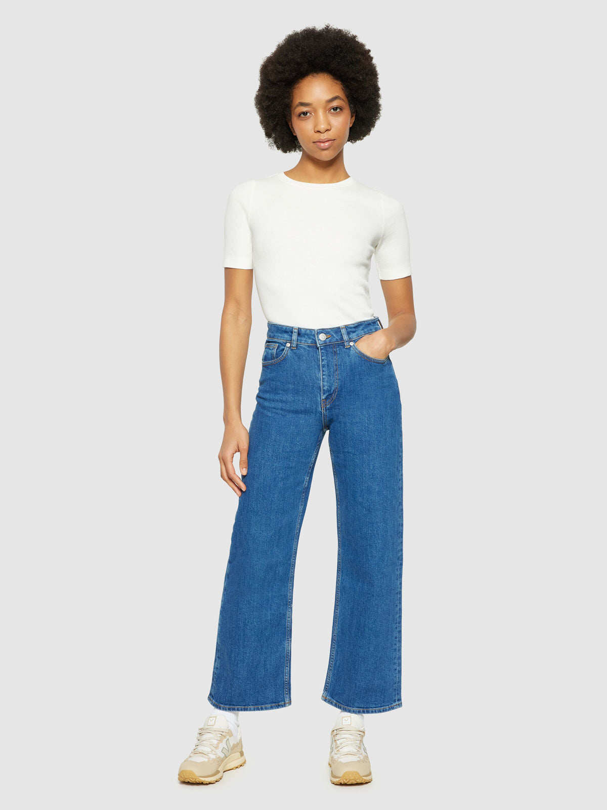 Rib T-shirt Ekologisk & Regenerativ Vit - KNOWLEDGE COTTON APPAREL