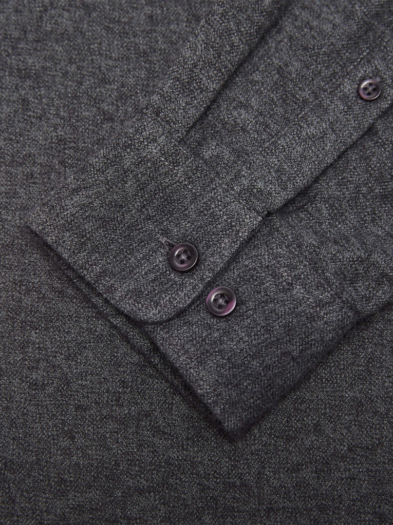 Larch Casual Flannel Shirt Dark Grey - KNOWLEDGE COTTON APPAREL