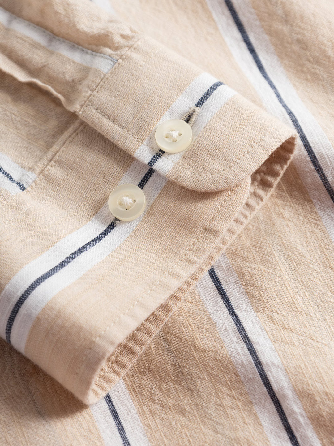 Relaxed Fit Striped Herrskjorta Ekologisk Bomull  - KNOWLEDGE COTTON APPAREL