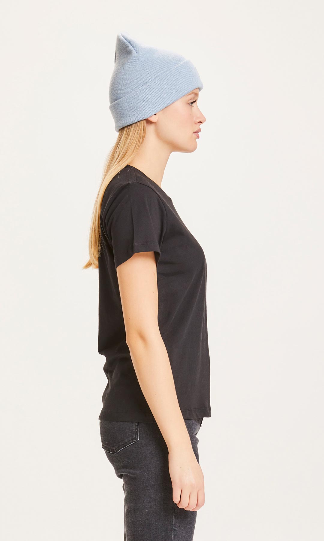 Rosa Basic Tee Jet Black - KNOWLEDGE COTTON APPAREL