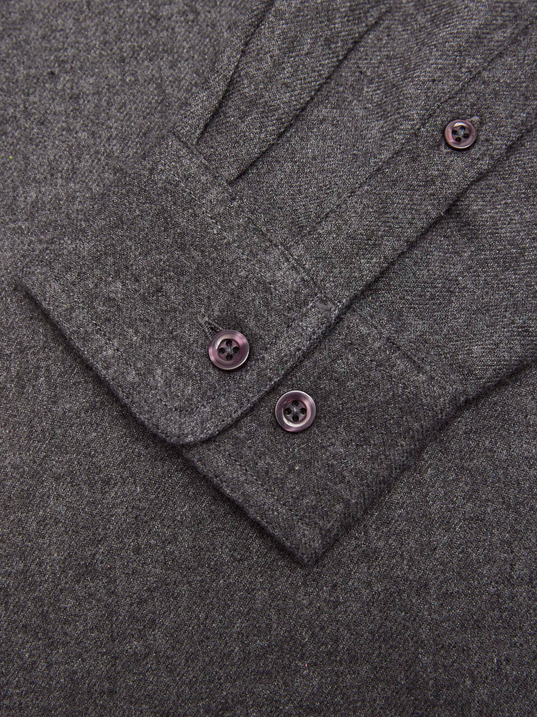 Larch Heavy Solid Flannel Shirt Dark Grey - KNOWLEDGE COTTON APPAREL