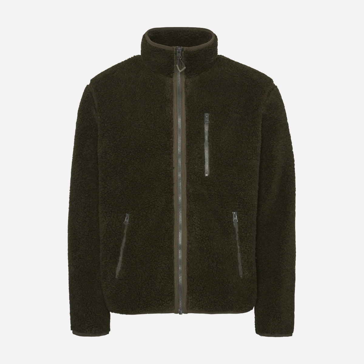 Elm Zip Teddy Recycled Fleece Sweater - KNOWLEDGE COTTON APPAREL