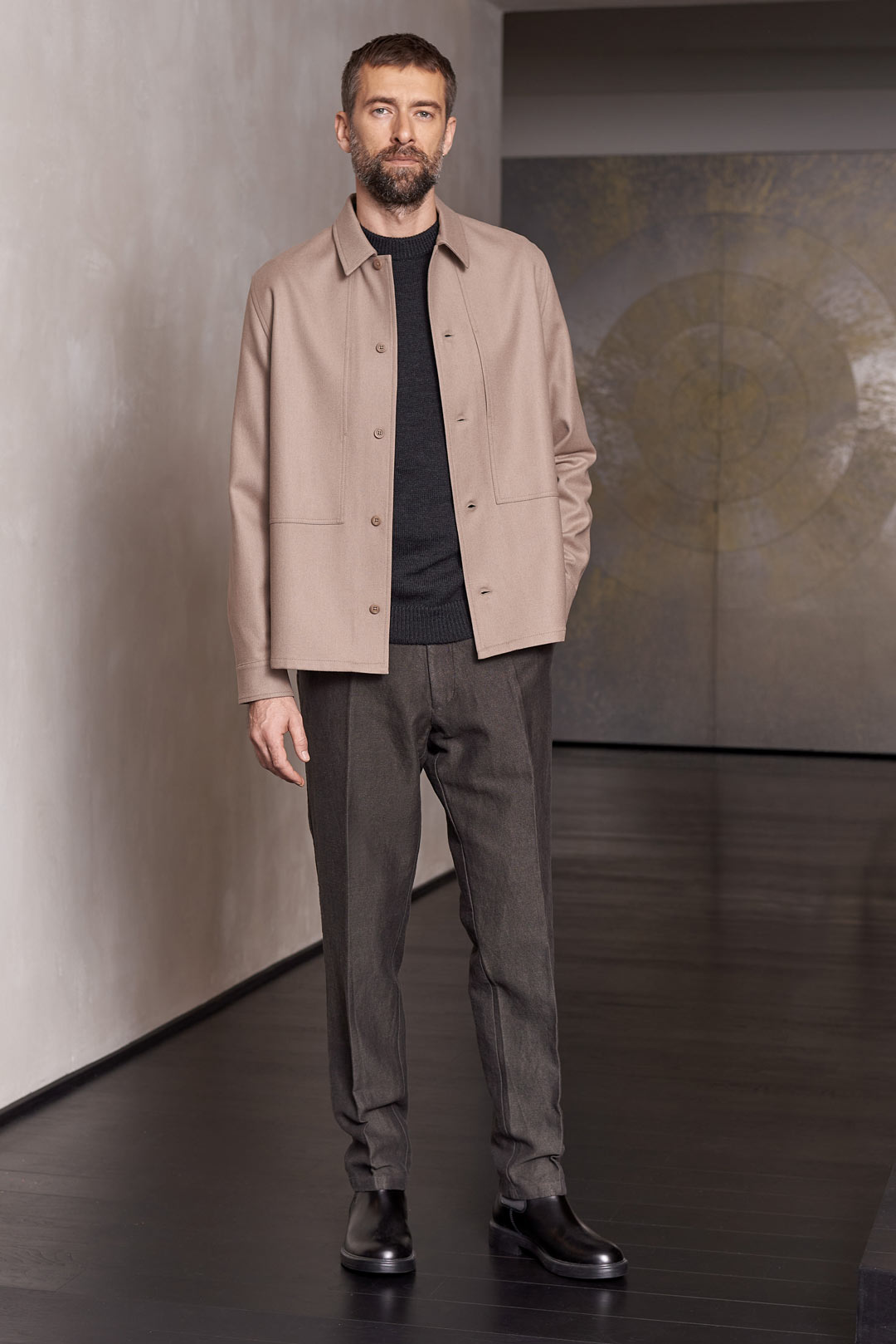 Jostha Winter Linen Trousers Black Olive