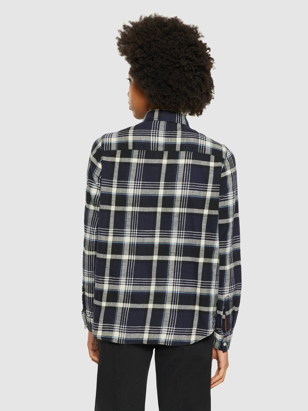 Check Flanell Shirt Jet Black - KNOWLEDGE COTTON APPAREL