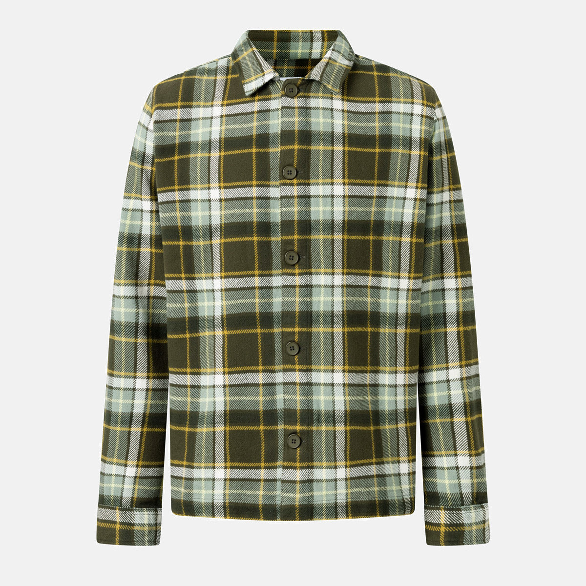 Overshirt Ekologisk Bomullsflanell Grönrutig - KNOWLEDGE COTTON APPAREL