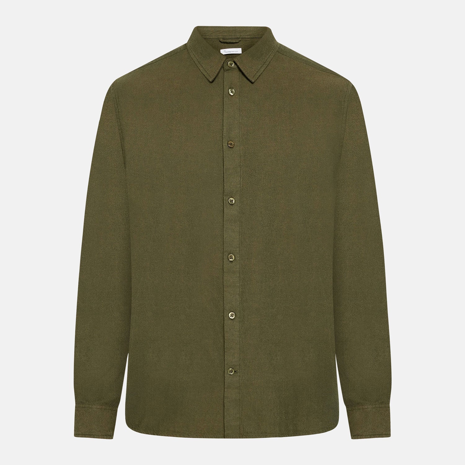 Heavy Twill Flannel Shirt Forrest Night - KNOWLEDGE COTTON APPAREL