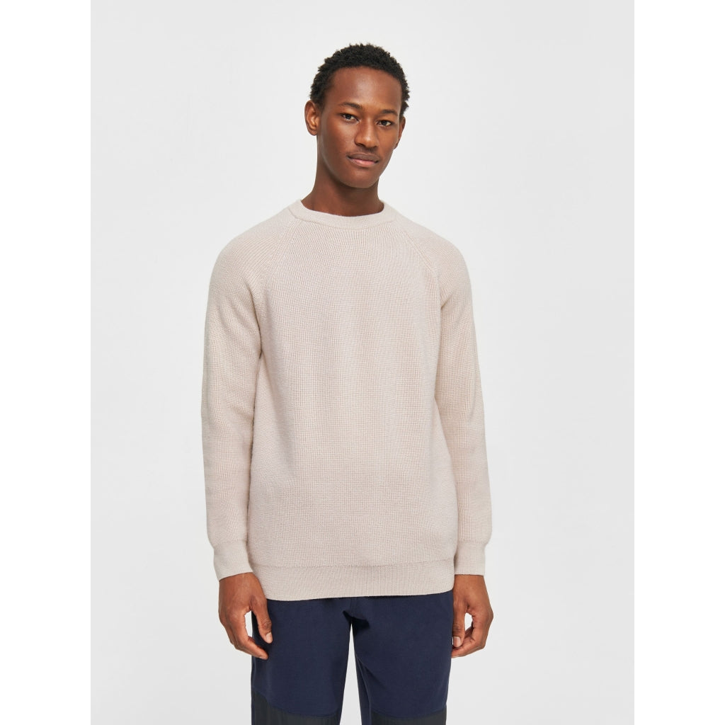 Stickad Tröja Ekologisk Bomull Beige - KNOWLEDGE COTTON APPAREL