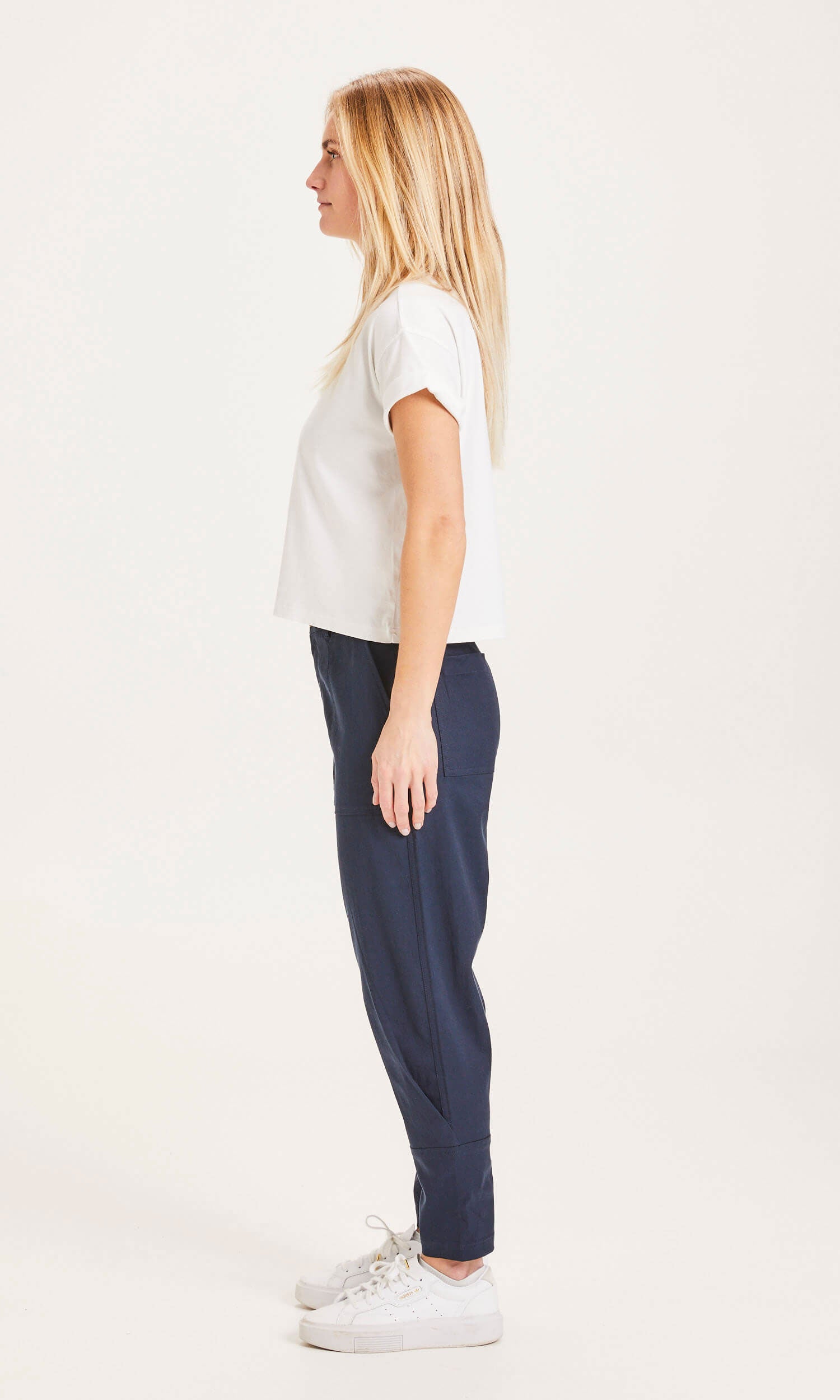 Hazel Worker Tencel Pants Total Eclipse - KNOWLEDGE COTTON APPAREL