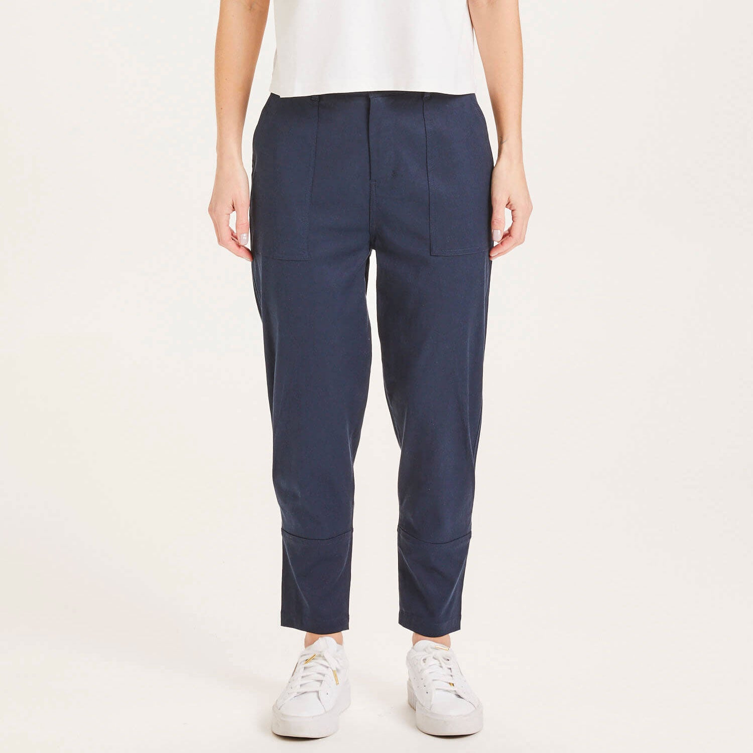 Hazel Worker Tencel Pants Total Eclipse - KNOWLEDGE COTTON APPAREL