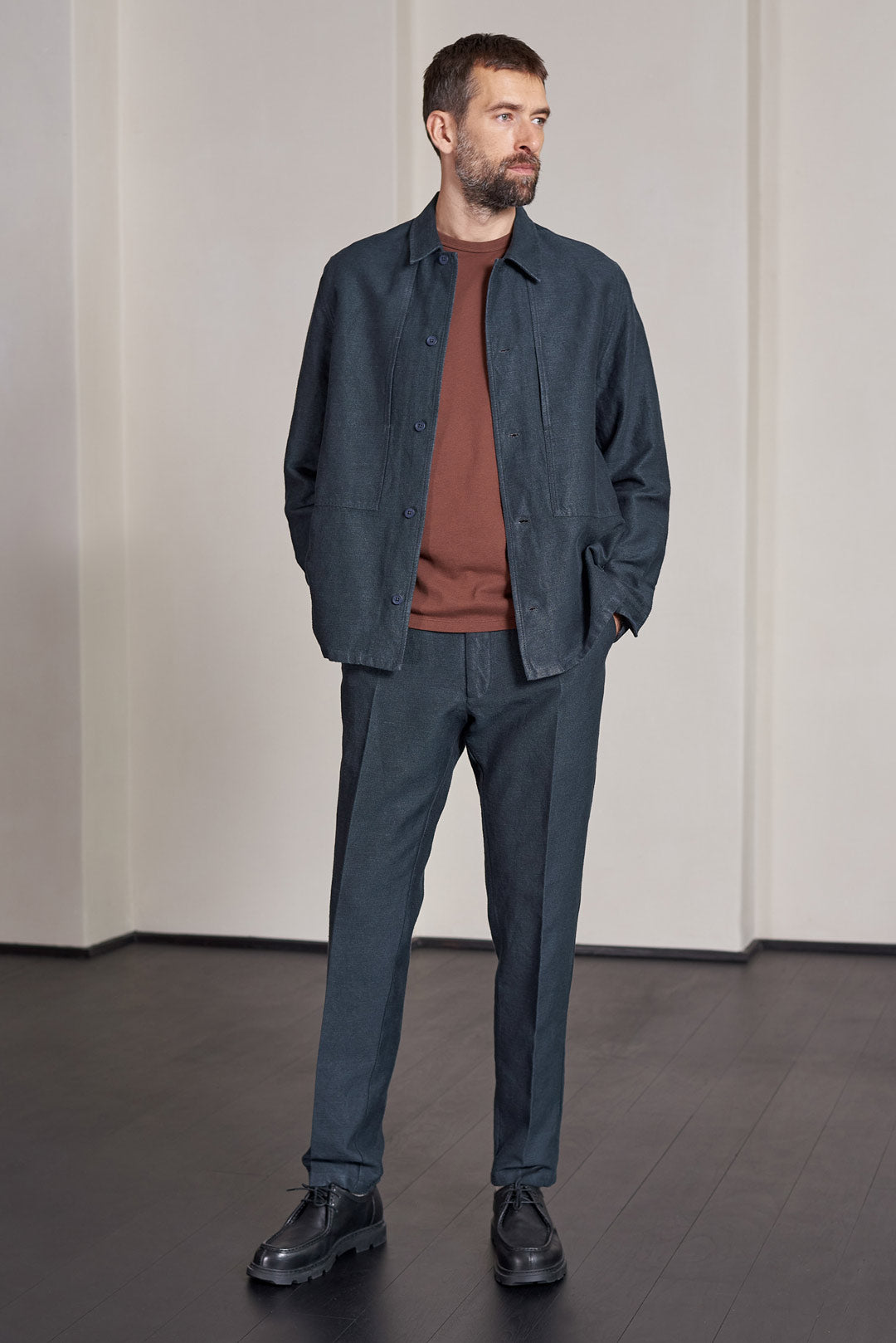 Jostha Winter Linen Trousers Cold Navy