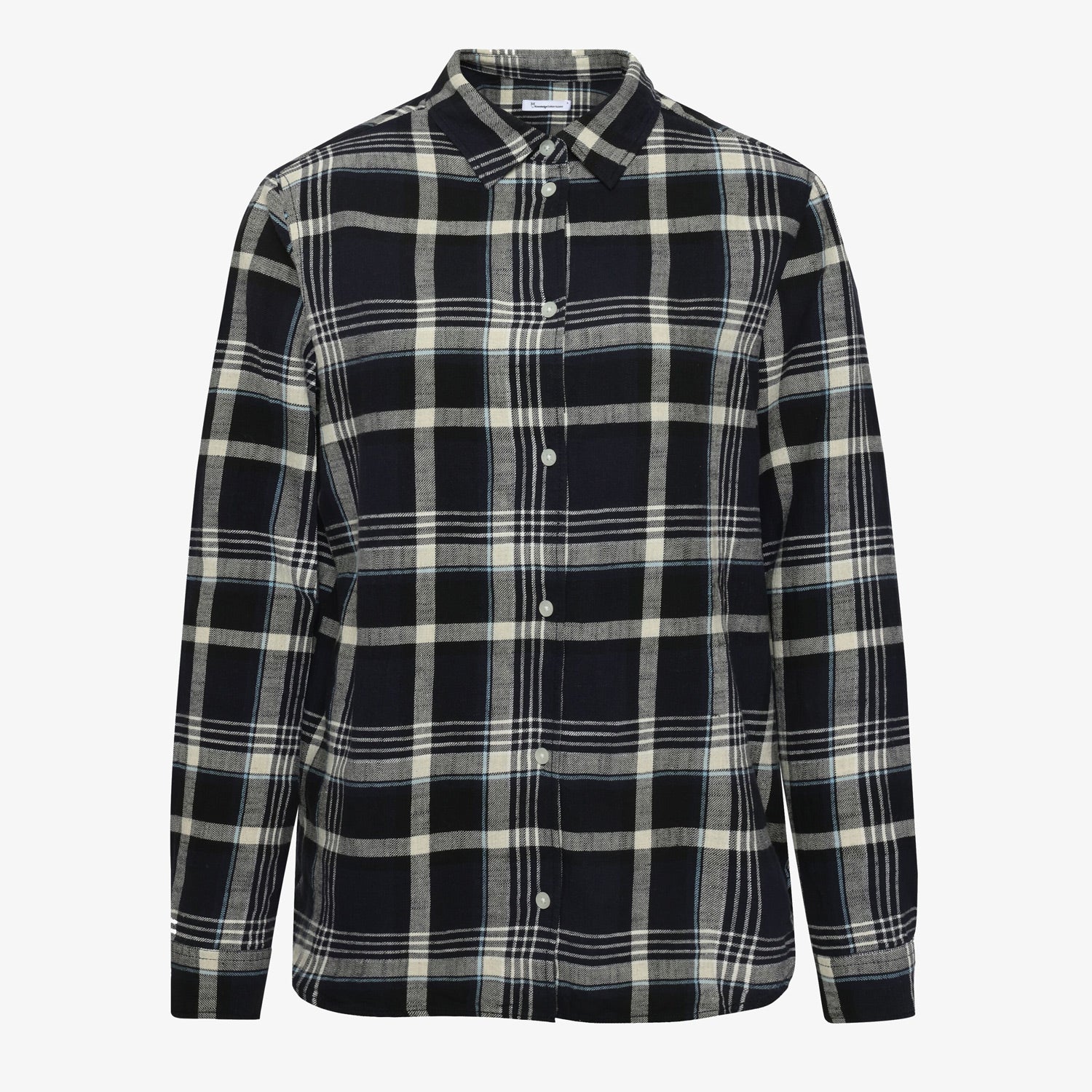 Check Flanell Shirt Jet Black - KNOWLEDGE COTTON APPAREL
