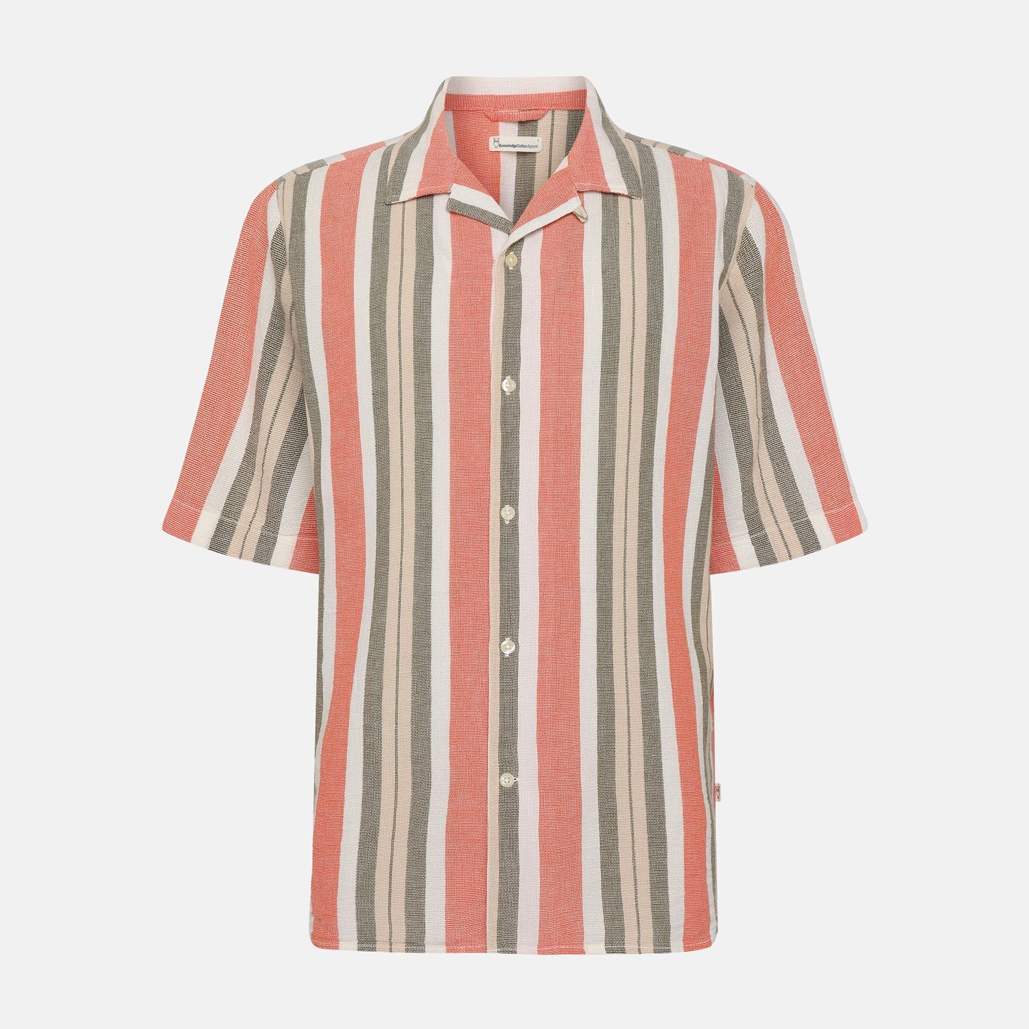 Box Short Sleeve Shirt Green Stripe