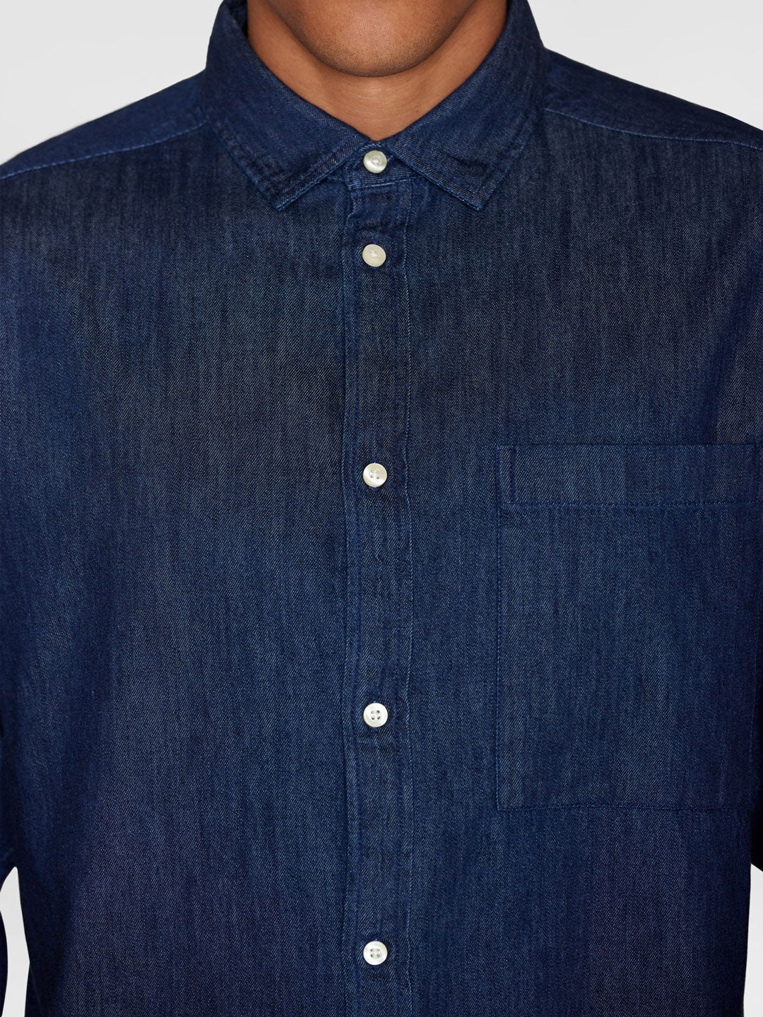 Loose Indigo Denim Shirt - KNOWLEDGE COTTON APPAREL