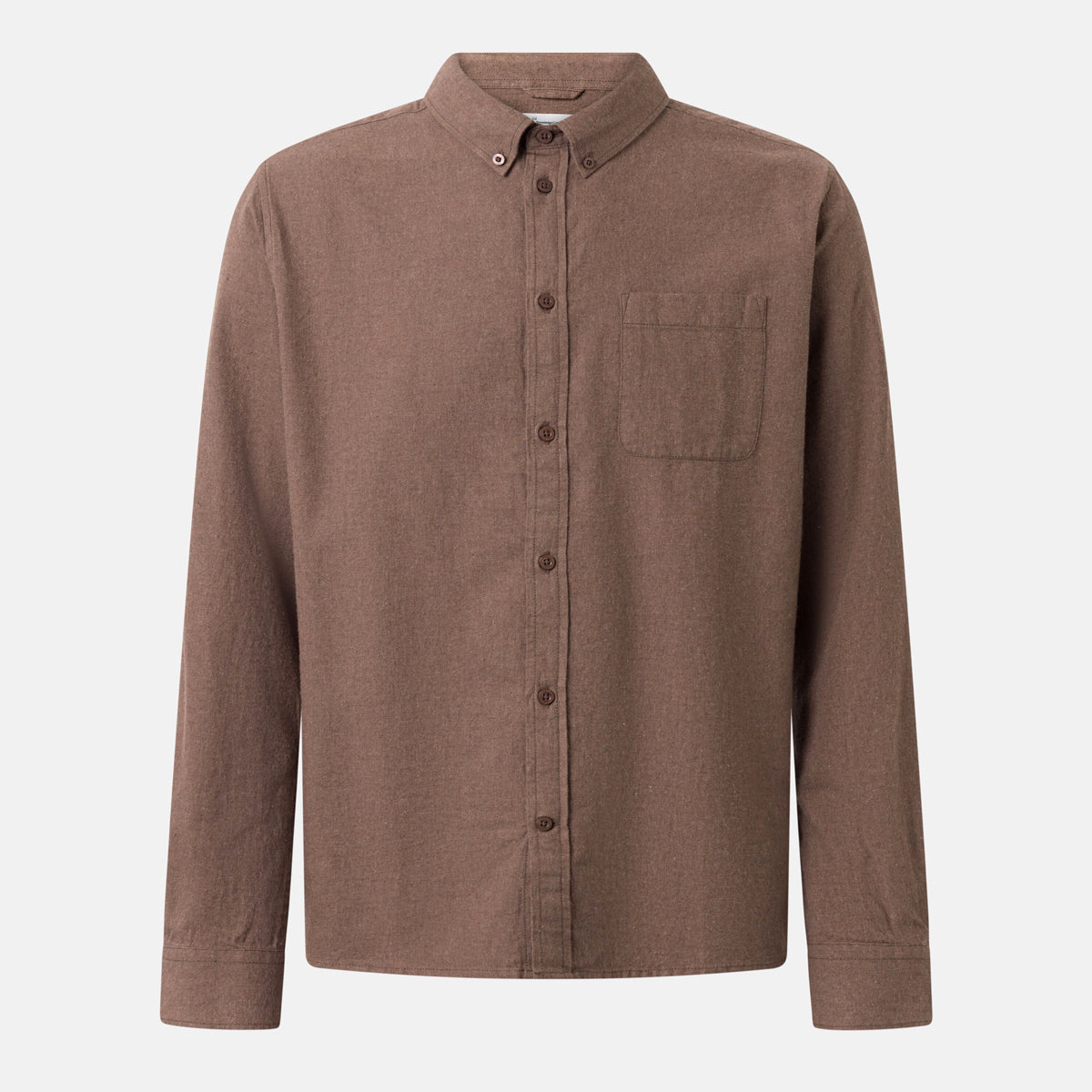 Flanellskjorta Melange Deep Mahogany - KNOWLEDGE COTTON APPAREL