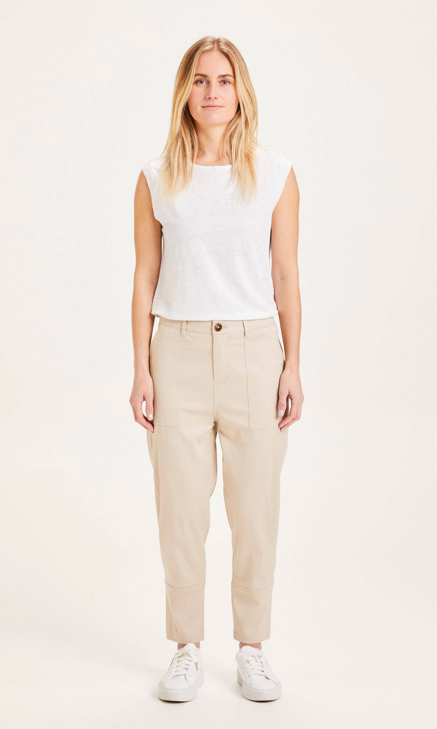 Hazel Worker Tencel Pants Light Feather - KNOWLEDGE COTTON APPAREL