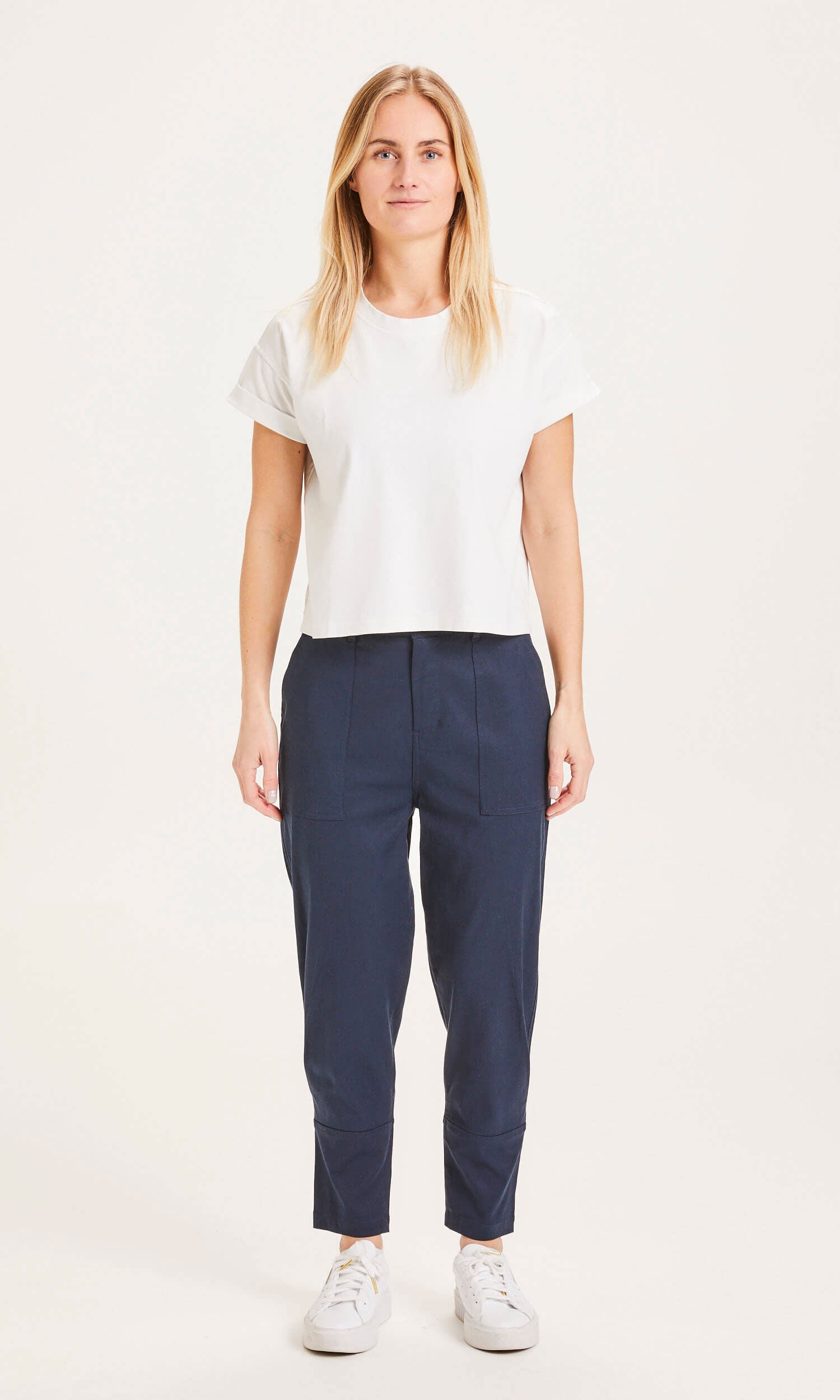 Hazel Worker Tencel Pants Total Eclipse - KNOWLEDGE COTTON APPAREL