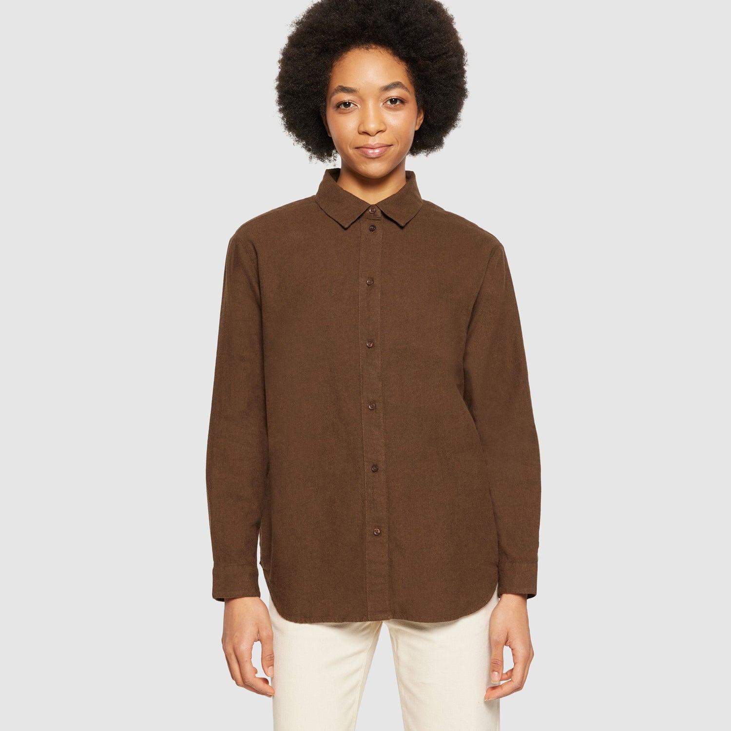Flanell Shirt Demitasse Brown - KNOWLEDGE COTTON APPAREL