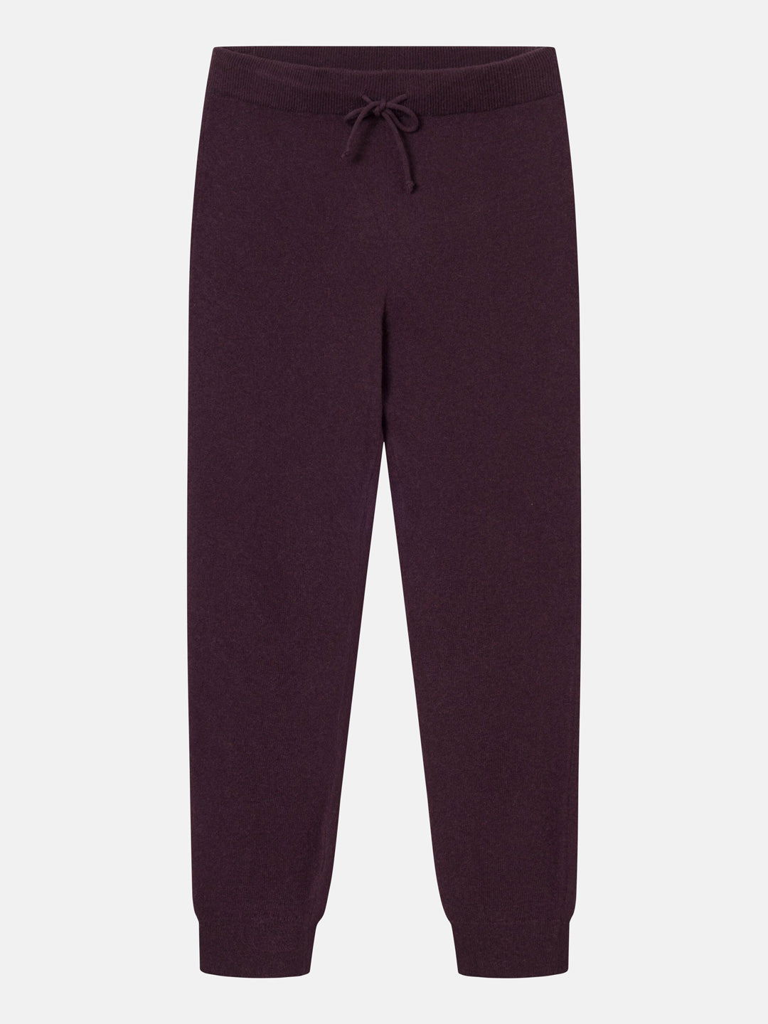 Lambswool Knitted Jog Pants Chocolate Plum - KNOWLEDGE COTTON APPAREL