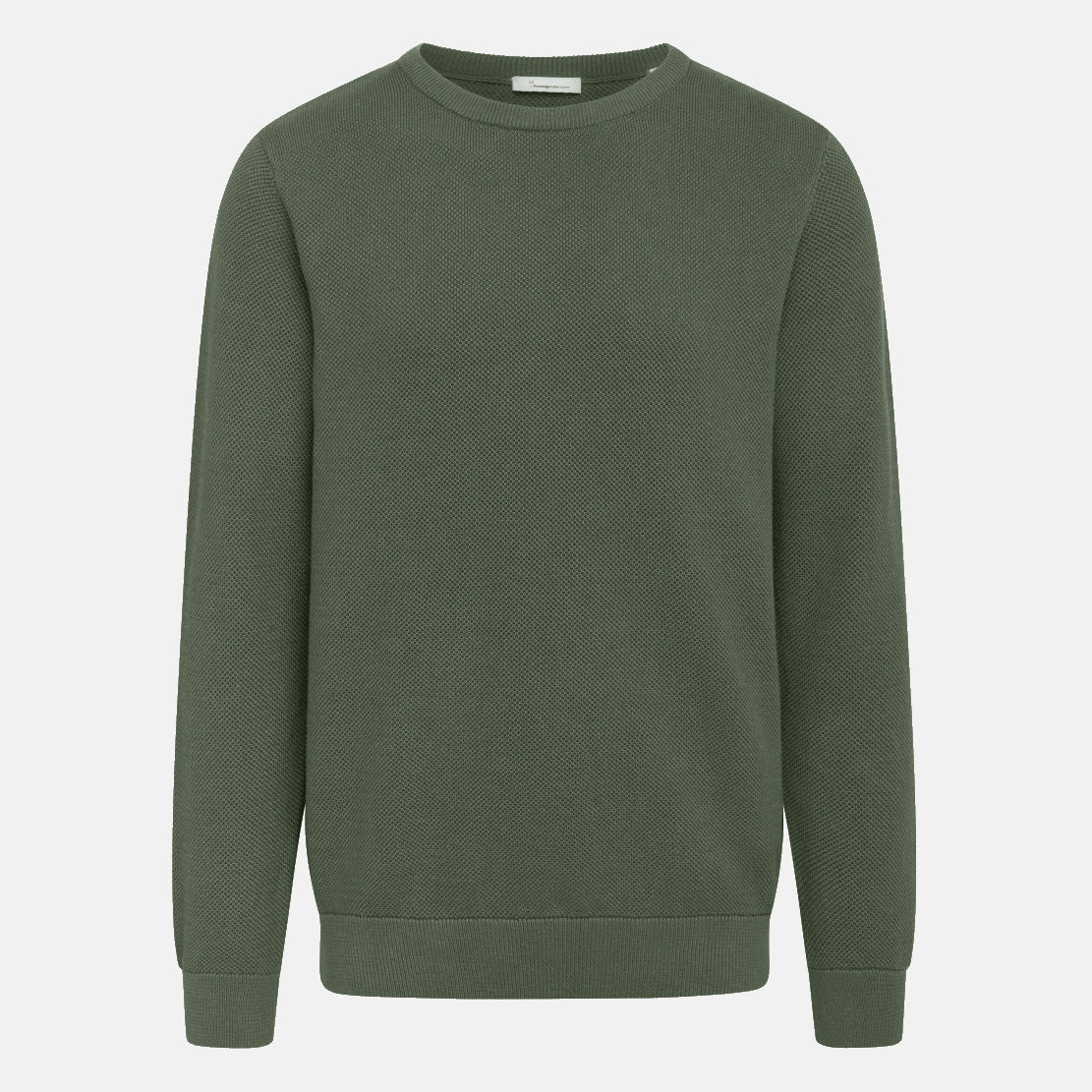 Stickad Tröja Ekologisk Bomull Mörkgrön - KNOWLEDGE COTTON APPAREL