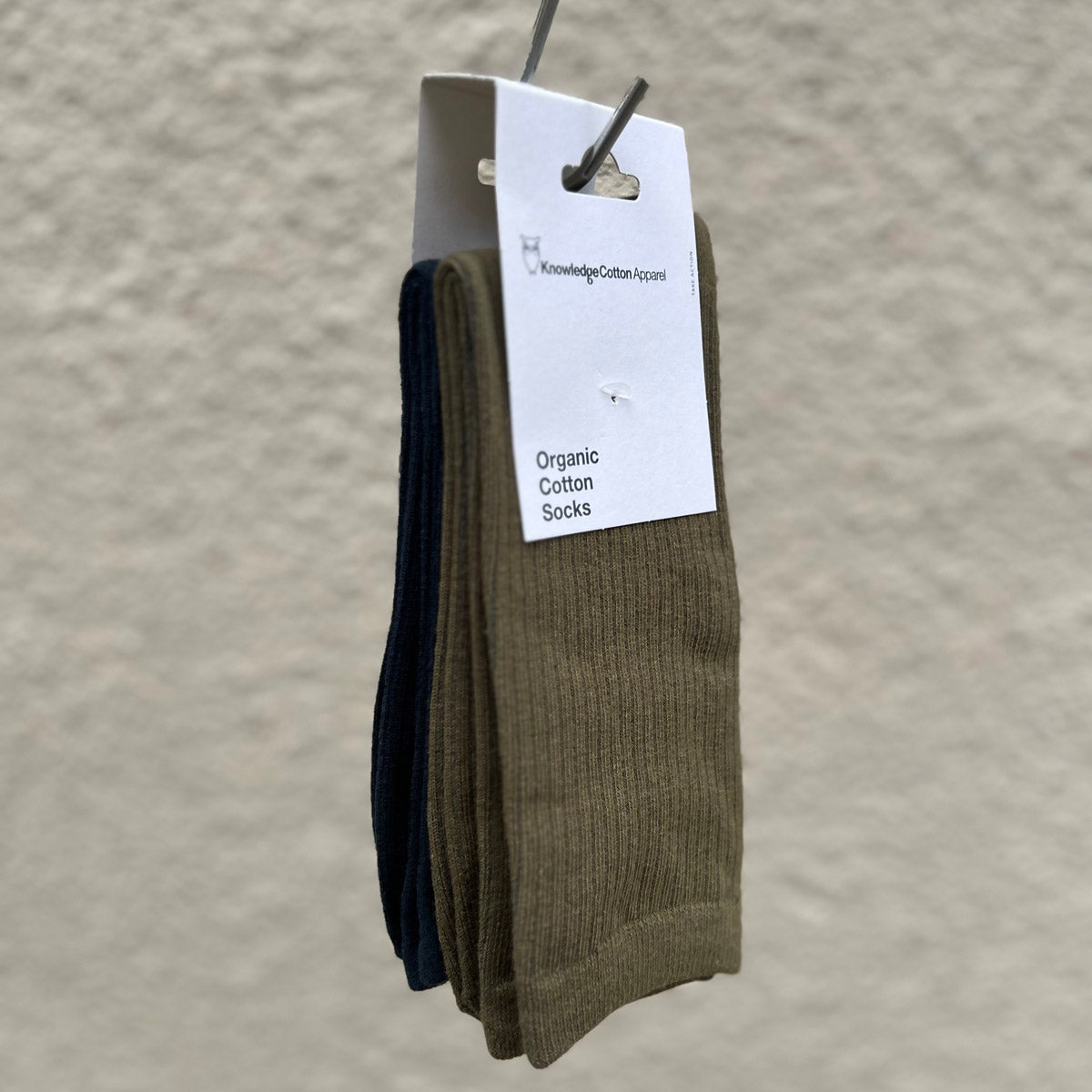 2-pack Ekologiska Strumpor Burned Olive - KNOWLEDGE COTTON APPAREL