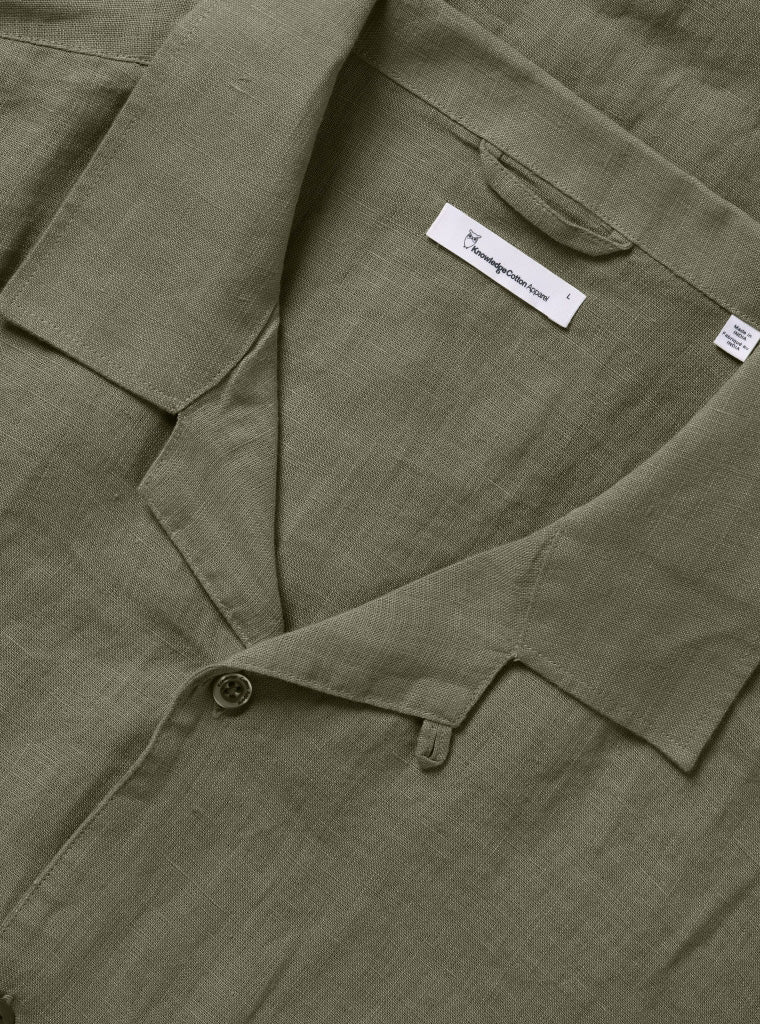 Box Short Sleeve Shirt Organic Linen - KNOWLEDGE COTTON APPAREL