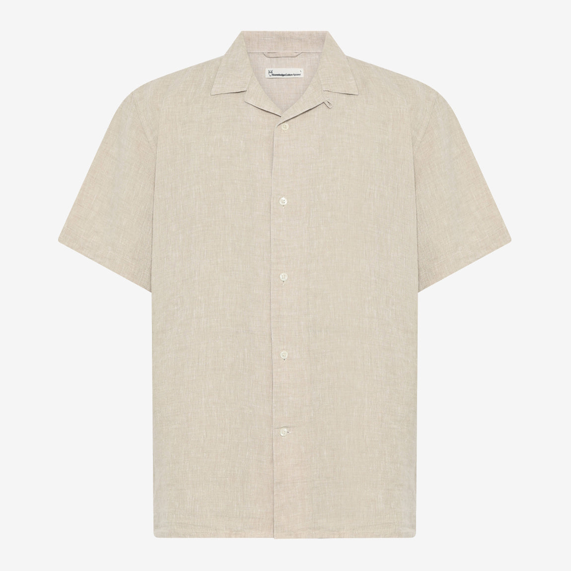 Box Short Sleeve Linen Shirt Yarndyed Light Feather Gray