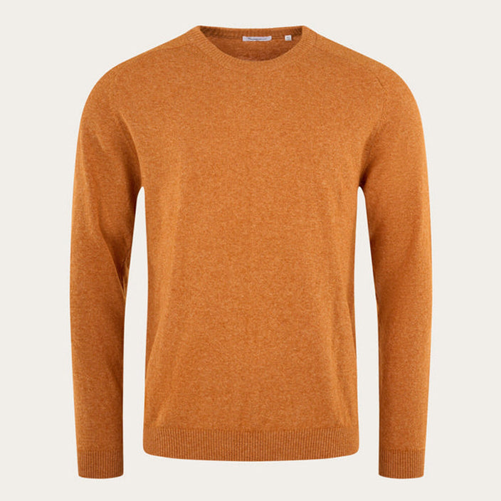 Basic O-Neck Organic Wool Knit Desert Sun - KNOWLEDGE COTTON APPAREL