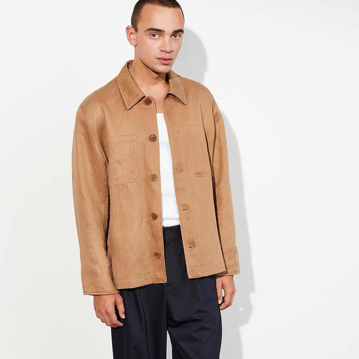 Yorkville Organic Linen Tencel Jacket Tobacco - LANGERCHEN