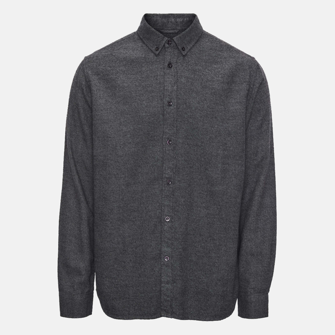 Larch Casual Flannel Shirt Dark Grey - KNOWLEDGE COTTON APPAREL