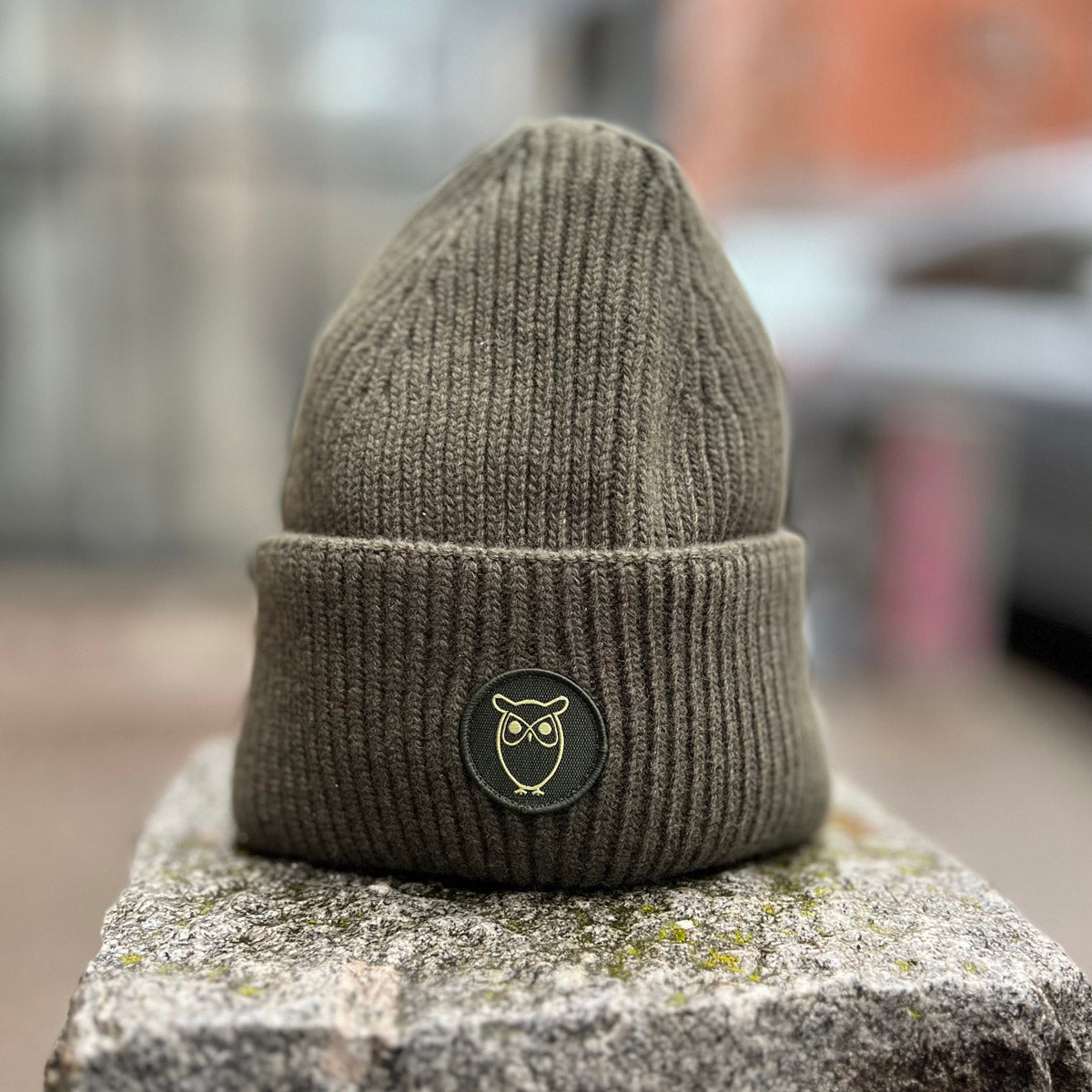 Big Rib Organic Wool Beanie Forest Night - KNOWLEDGE COTTON APPAREL