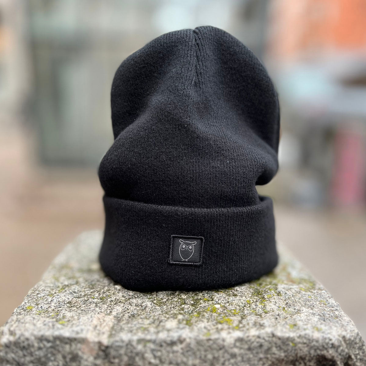 Leaf Organic Wool Beanie Black - KNOWLEDGE COTTON APPAREL