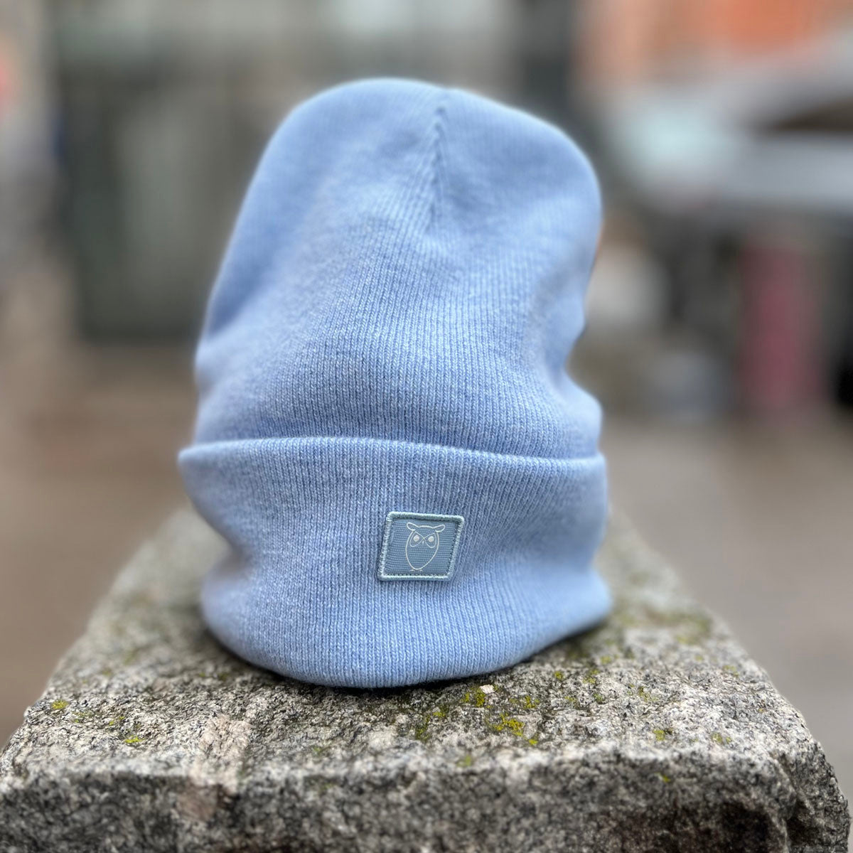 Leaf Organic Wool Beanie Blue Fog - KNOWLEDGE COTTON APPAREL