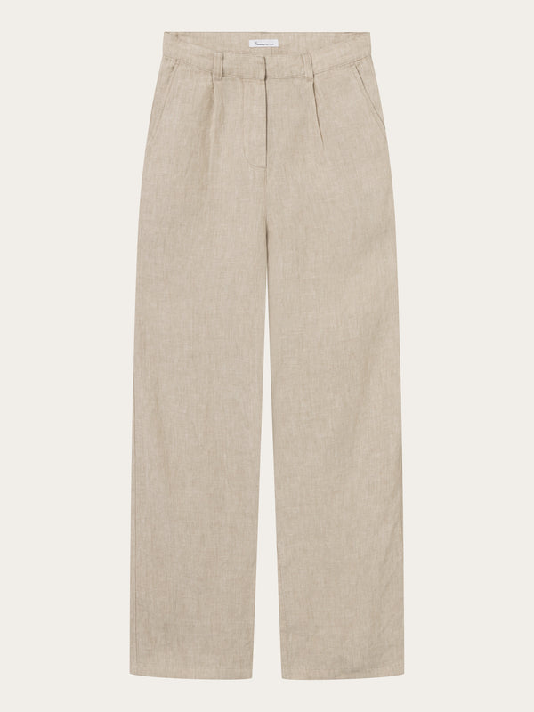 Ekologiska Linnebyxor Dam Beige - KNOWLEDGE COTTON APPAREL