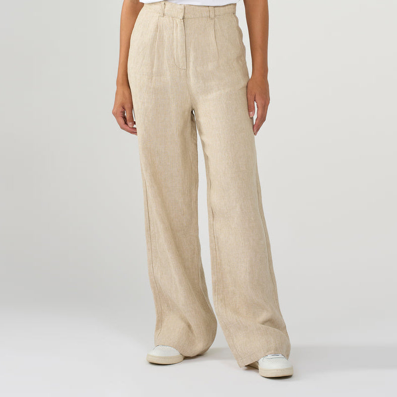 Ekologiska Linnebyxor Dam Beige - KNOWLEDGE COTTON APPAREL