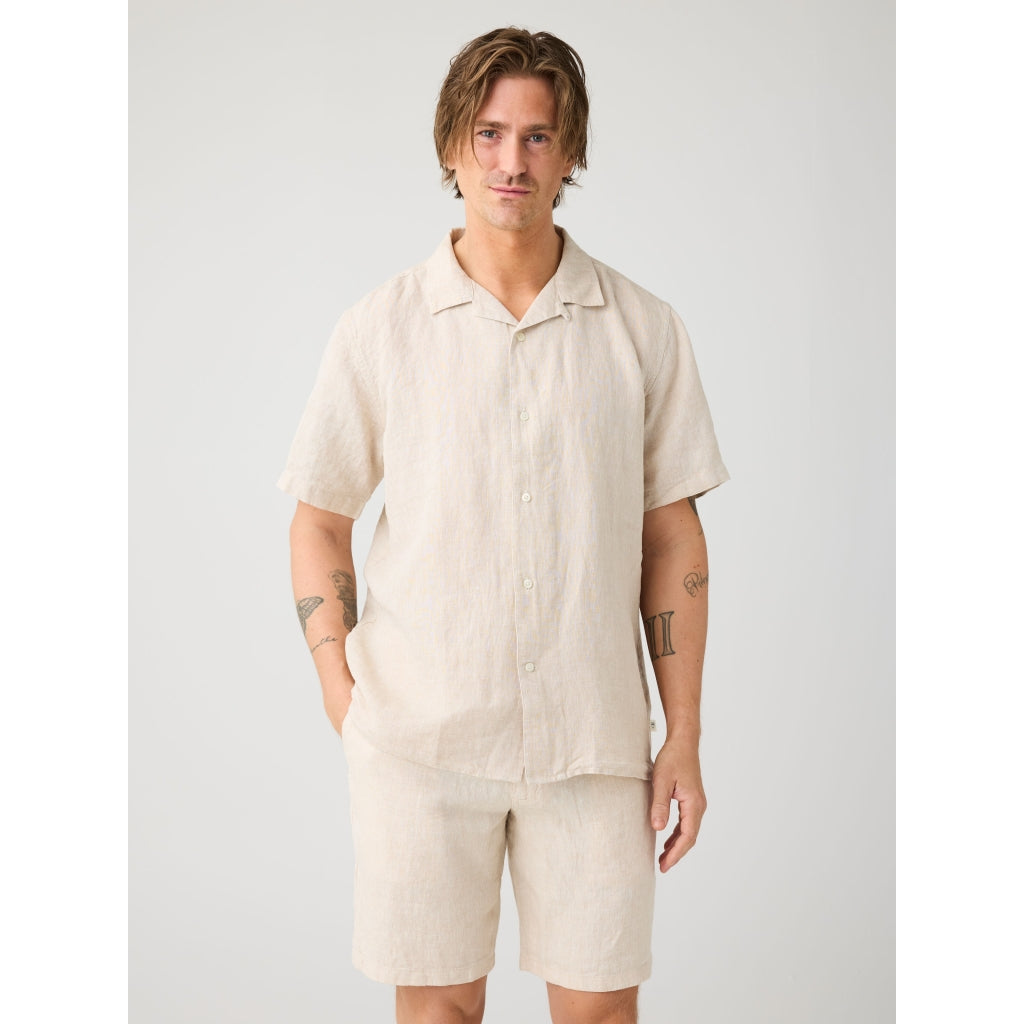 Fig Linen Shorts Light Feather Gray