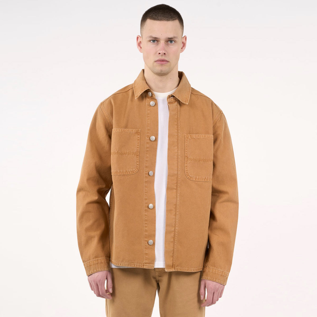 Overshirt Organic Canvas Brown Sugar - KNOWLEDGE COTTON APPAREL