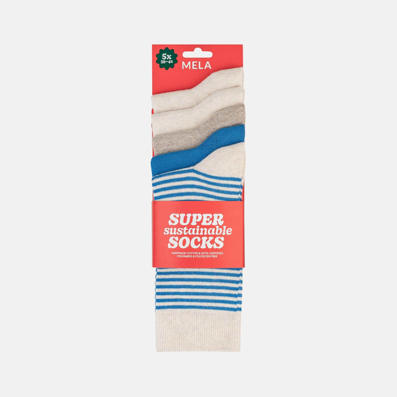 5-pack Super Sustainable Socks Beach MIx