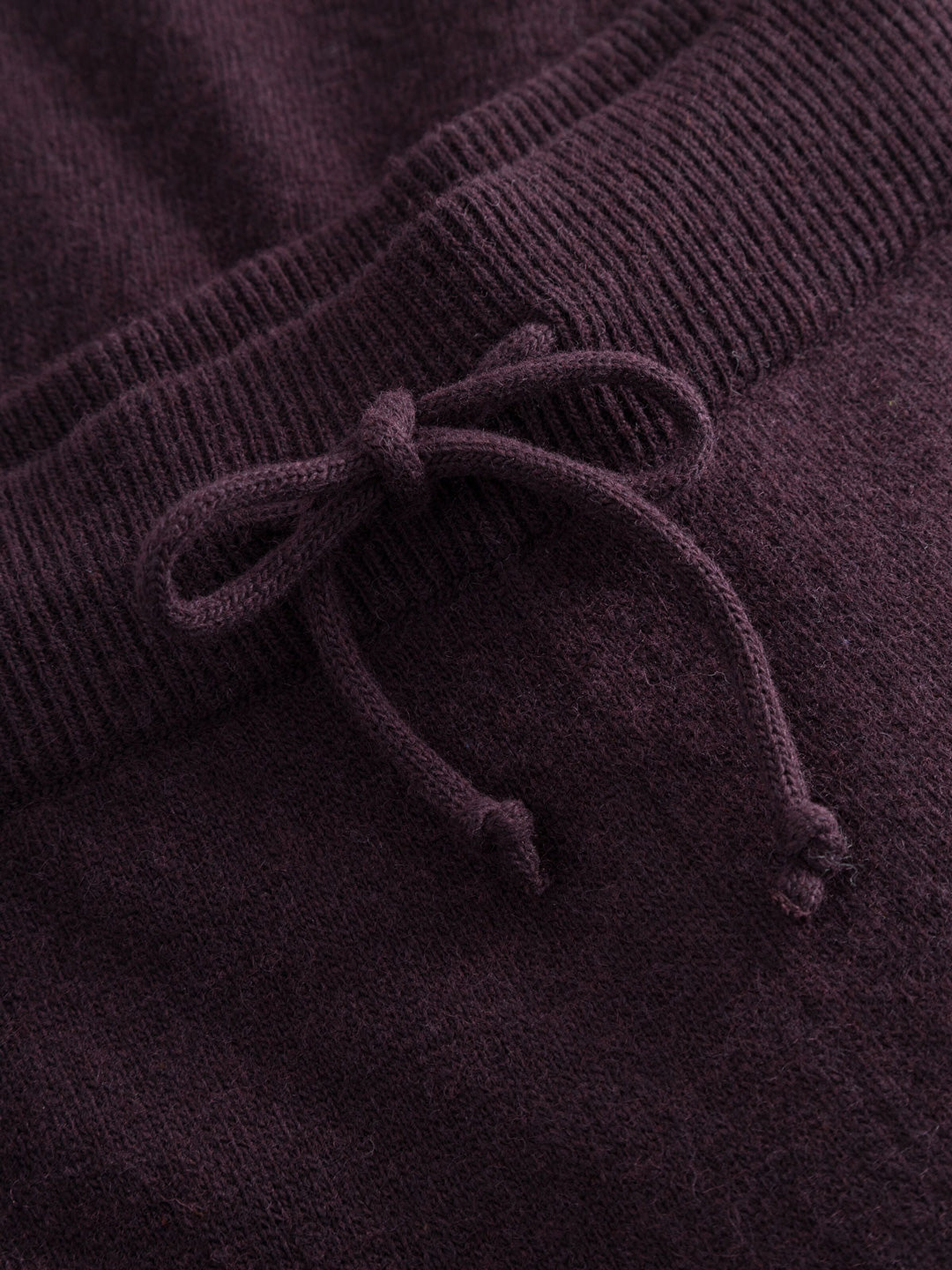 Lambswool Knitted Jog Pants Chocolate Plum - KNOWLEDGE COTTON APPAREL