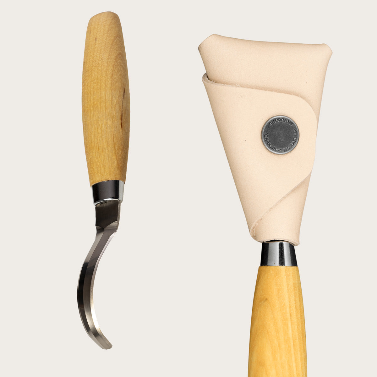 Skedkniv 163 Dubbeleggad + Läderfodral - MORAKNIV