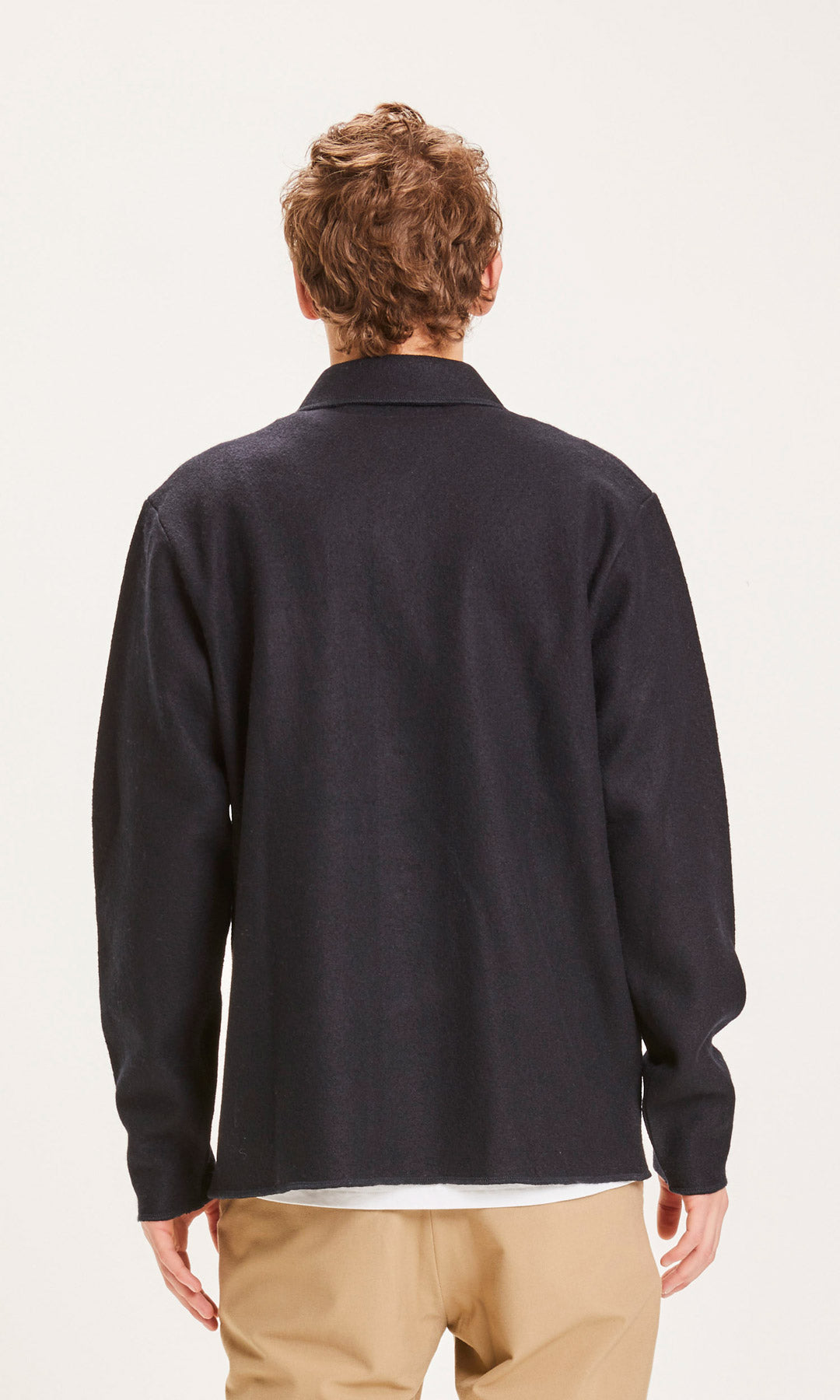 Merino Boiled Wool Overshirt Black - KNOWLEDGE COTTON APPAREL