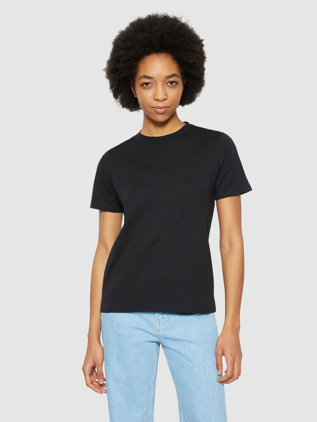 Ekologisk Dam T-shirt Pima Black - KNOWLEDGE COTTON APPAREL