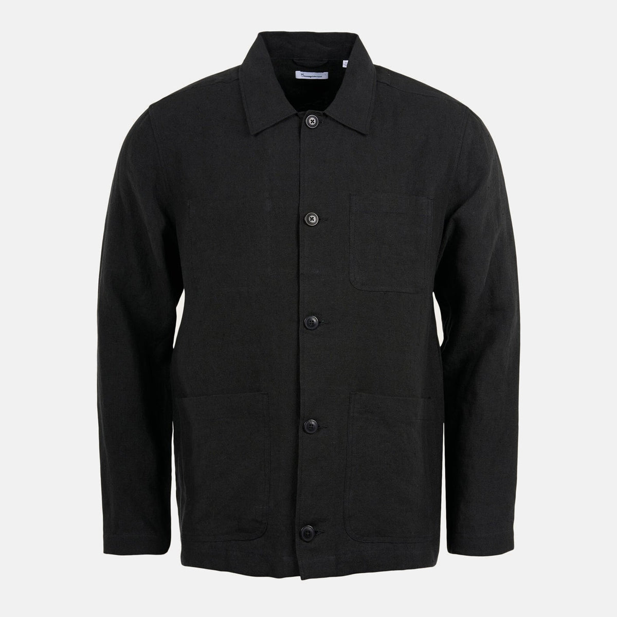 Pine Organic Linen Overshirt Black - KNOWLEDGE COTTON APPAREL