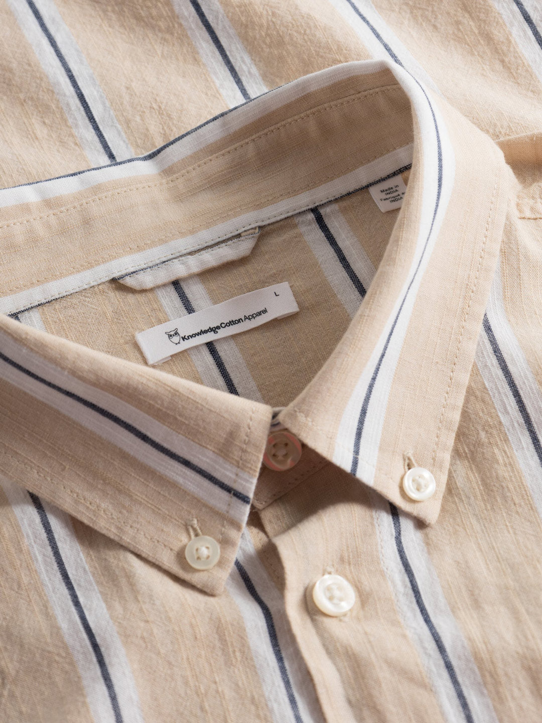 Relaxed Fit Striped Herrskjorta Ekologisk Bomull  - KNOWLEDGE COTTON APPAREL