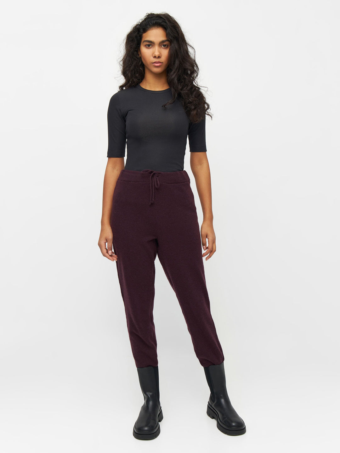 Rib Stretch T-shirt Ekologisk Bomull Svart - KNOWLEDGE COTTON APPAREL