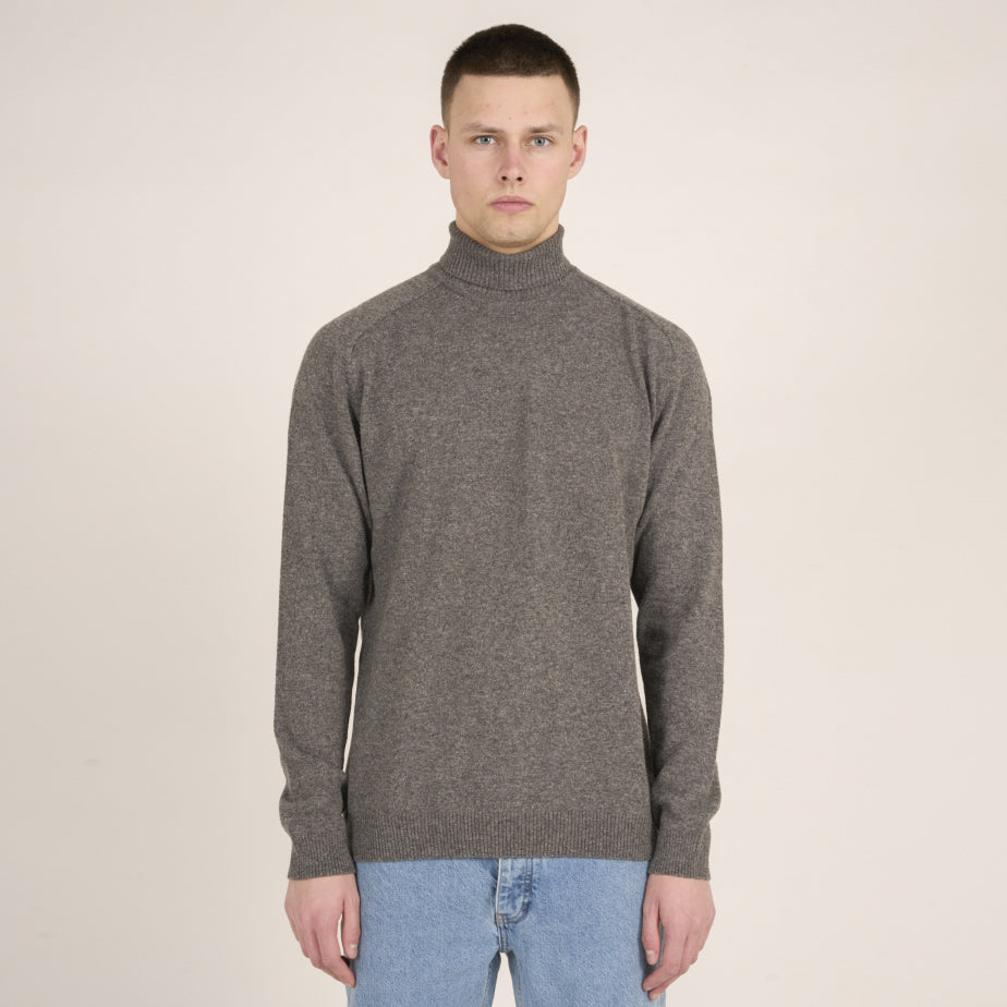 Polotröja Stickad Ekologisk Lammull Grå - KNOWLEDGE COTTON APPAREL